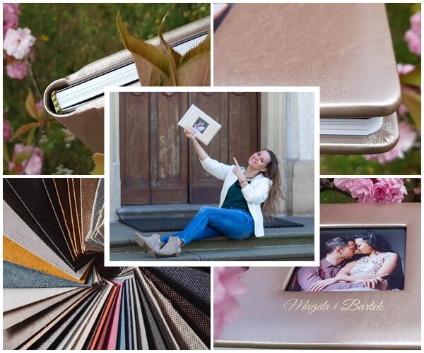 piekny album slubny na zdjecia z pleneru ślubnego, grawerowany, skorzana oprawa, welurowa oprawa, lniana oprawa w warszawie