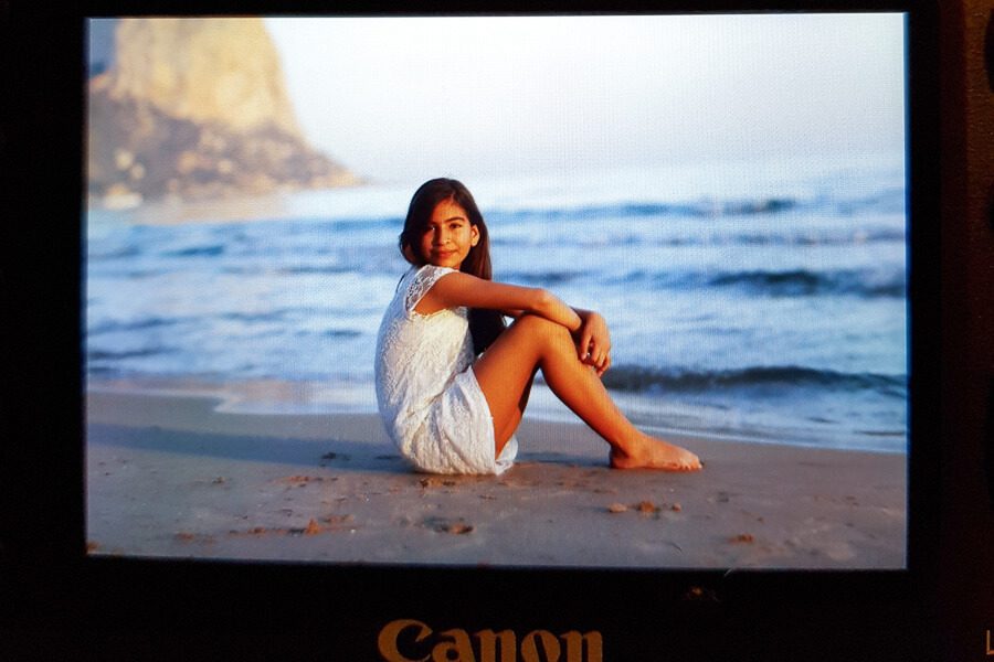 sesja na plaży, backstage, aparat canon, sesja portretowa backstage